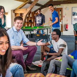 students in the common room