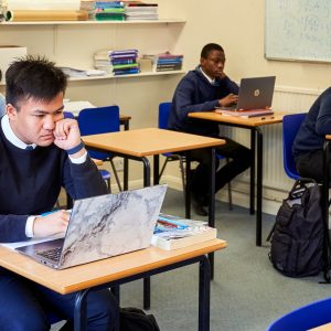 students on computers