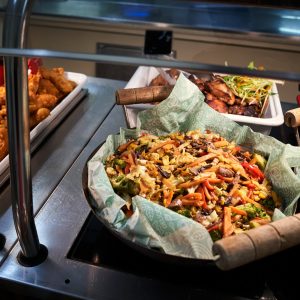 Wok with stir-fried noodles