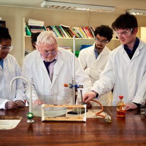 a chemistry experiment being carried out