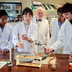 students in a chemistry lesson