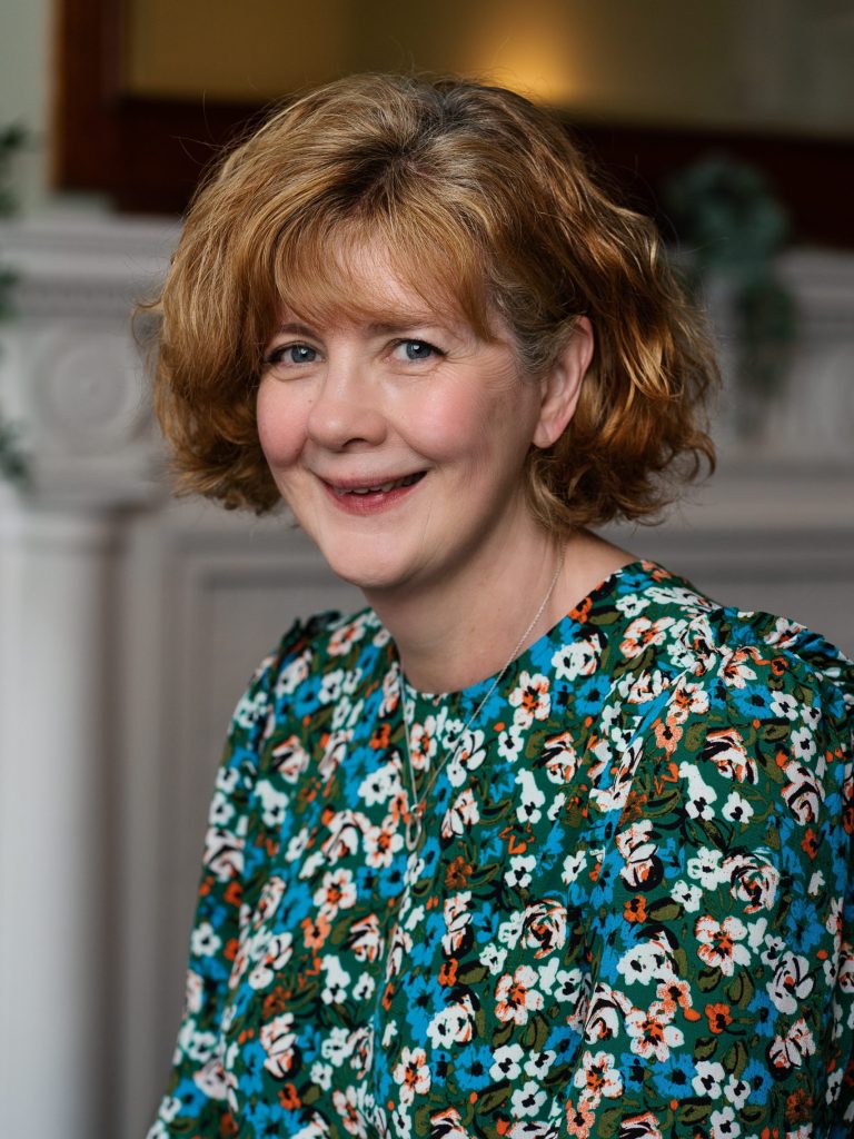 Lady in a floral top