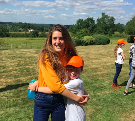 A child and mother hugging